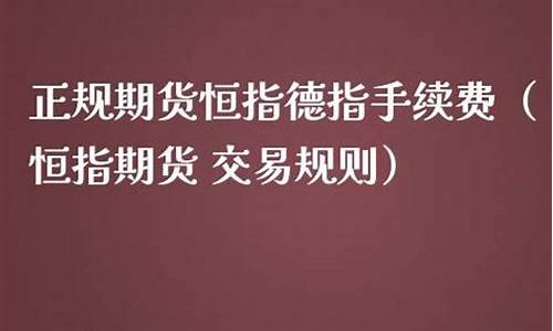 恒指德指期货手续费可以调整吗(恒指期货手续费多少一手)