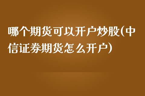 哪个期货可以开户炒股(中信证券期货怎么开户)