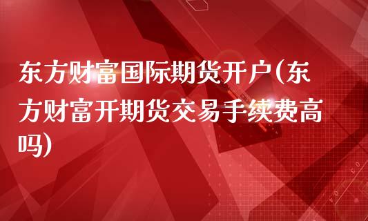 东方财富国际期货开户(东方财富开期货交易手续费高吗)