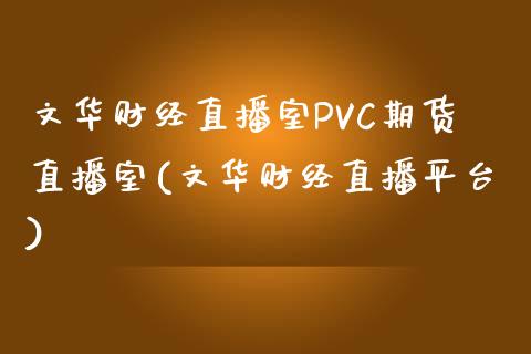 文华财经直播室PVC期货直播室(文华财经直播平台)