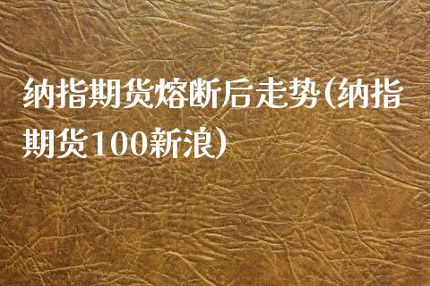 纳指期货熔断后走势(纳指期货100新浪)