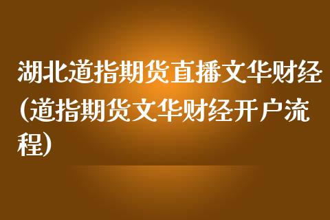 湖北道指期货直播文华财经(道指期货文华财经开户流程)