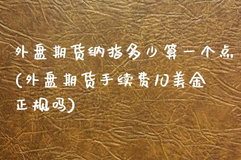 外盘期货纳指多少算一个点(外盘期货手续费10美金正规吗)