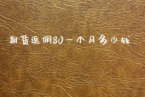 期货返佣80一个月多少钱