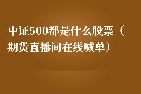 中证500都是什么股票（期货直播间在线喊单）