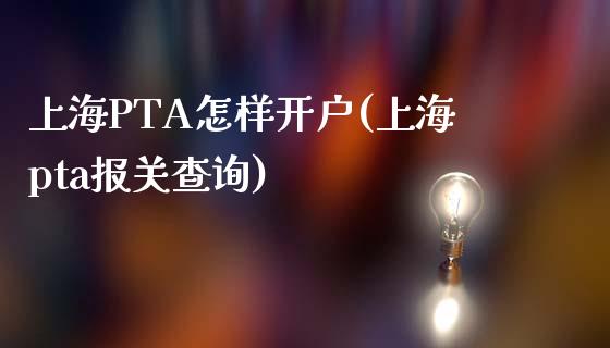 上海PTA怎样开户(上海pta报关查询)