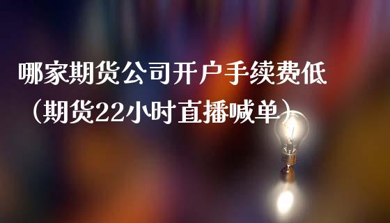 哪家期货公司开户手续费低（期货22小时直播喊单）