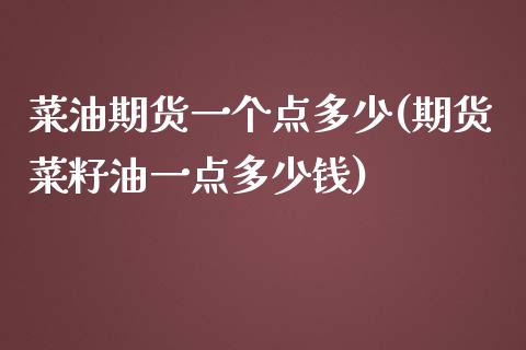 菜油期货一个点多少(期货菜籽油一点多少钱)