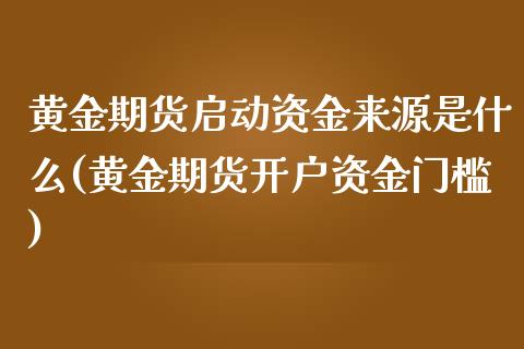 黄金期货启动资金来源是什么(黄金期货开户资金门槛)