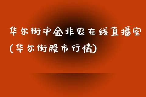 华尔街沪金非农在线直播室(华尔街股市行情)