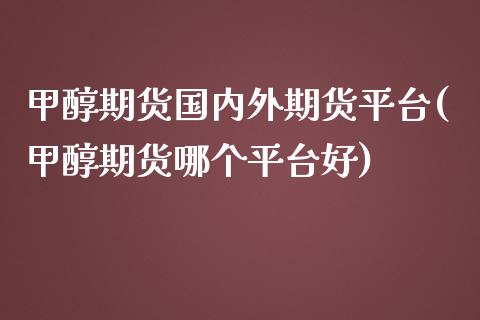 甲醇期货国内外期货平台(甲醇期货哪个平台好)