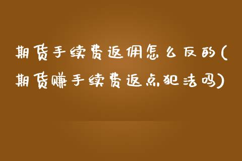 期货手续费返佣怎么反的(期货赚手续费返点犯法吗)