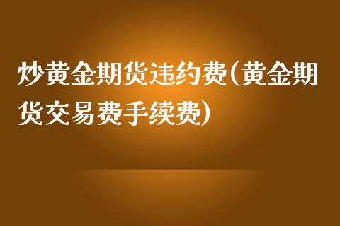 炒黄金期货违约费(黄金期货交易费手续费)