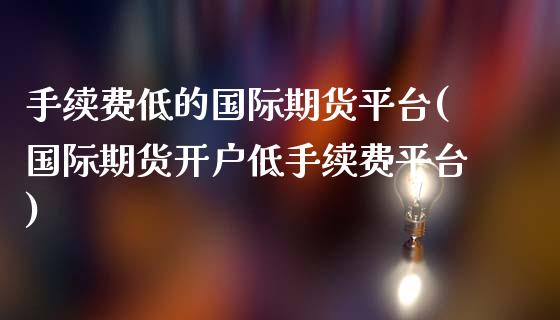 手续费低的国际期货平台(国际期货开户低手续费平台)