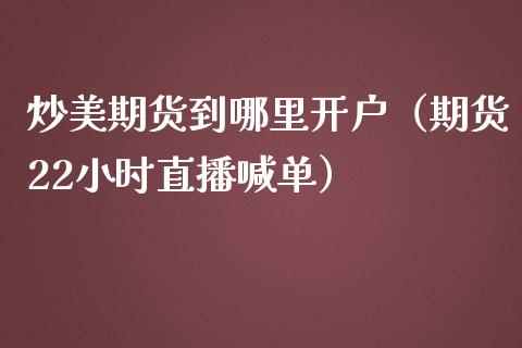 炒美期货到哪里开户（期货22小时直播喊单）