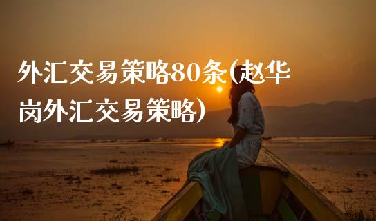 外汇交易策略80条(赵华岗外汇交易策略)