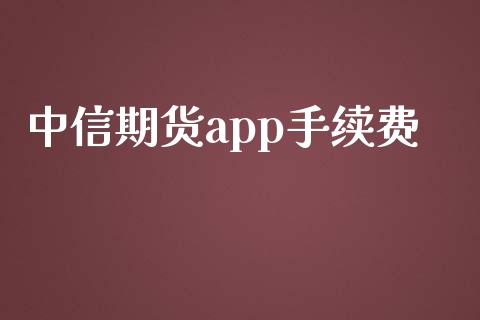 中信期货app手续费