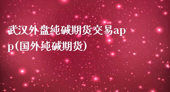 武汉外盘纯碱期货交易app(国外纯碱期货)