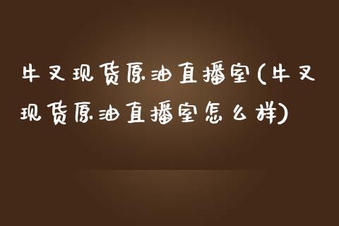 牛叉现货原油直播室(牛叉现货原油直播室怎么样)