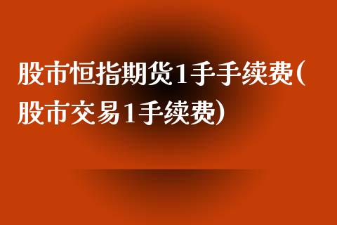 股市恒指期货1手手续费(股市交易1手续费)