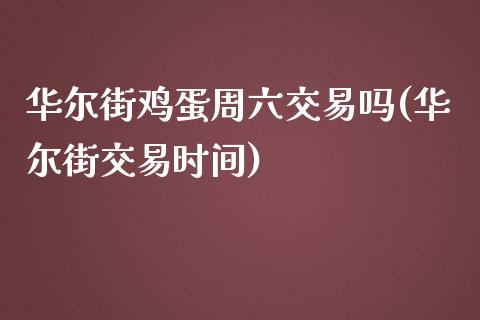 华尔街鸡蛋周六交易吗(华尔街交易时间)