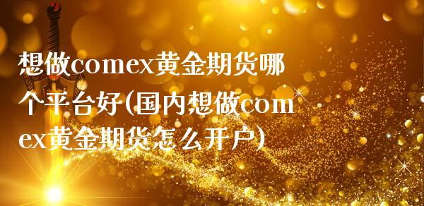 想做comex黄金期货哪个平台好(国内想做comex黄金期货怎么开户)