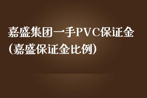 嘉盛集团一手PVC保证金(嘉盛保证金比例)