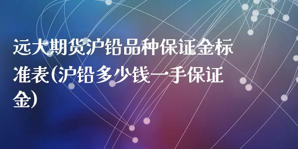 远大期货沪铅品种保证金标准表(沪铅多少钱一手保证金)