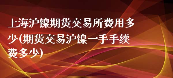 上海沪镍期货交易所费用多少(期货交易沪镍一手手续费多少)