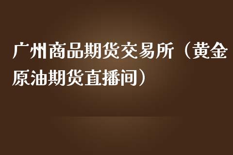 广州商品期货交易所（黄金原油期货直播间）