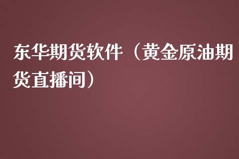 东华期货软件（黄金原油期货直播间）