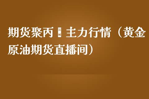 期货聚丙烯主力行情（黄金原油期货直播间）