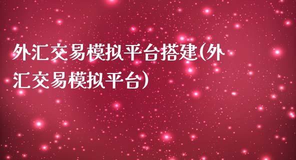 外汇交易模拟平台搭建(外汇交易模拟平台)