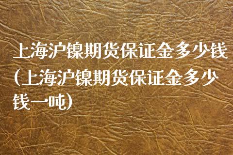 上海沪镍期货保证金多少钱(上海沪镍期货保证金多少钱一吨)