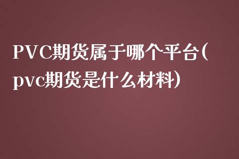 PVC期货属于哪个平台(pvc期货是什么材料)