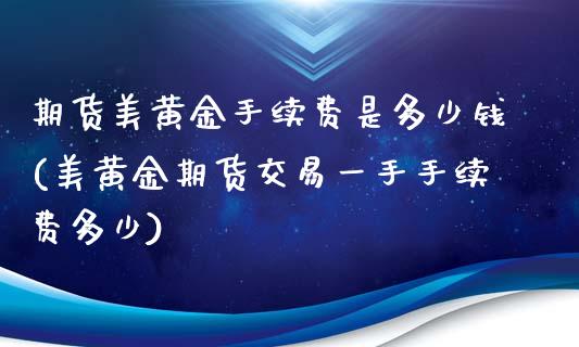 期货美黄金手续费是多少钱(美黄金期货交易一手手续费多少)