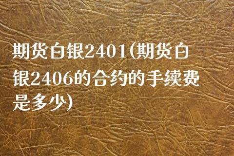 期货白银2401(期货白银2406的合约的手续费是多少)