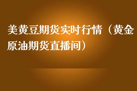 美黄豆期货实时行情（黄金原油期货直播间）