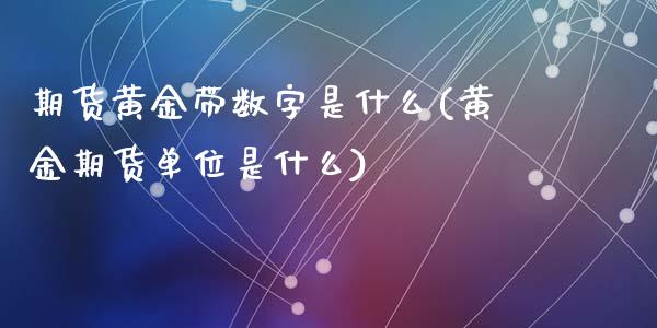 期货黄金带数字是什么(黄金期货单位是什么)