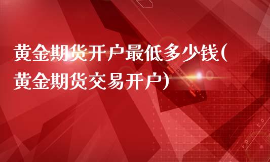 黄金期货开户最低多少钱(黄金期货交易开户)