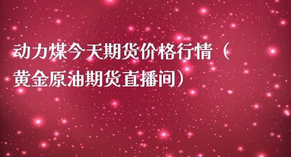 动力煤今天期货价格行情（黄金原油期货直播间）