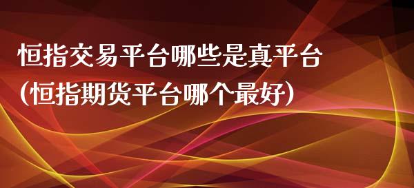 恒指交易平台哪些是真平台(恒指期货平台哪个最好)