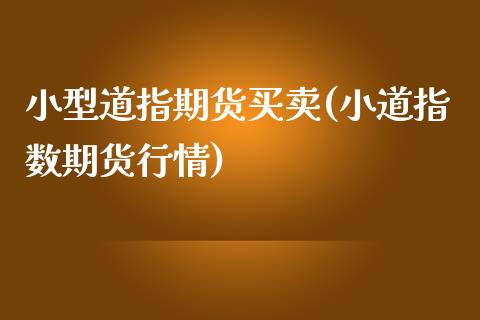 小型道指期货买卖(小道指数期货行情)