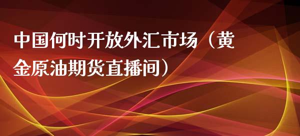 中国何时开放外汇市场（黄金原油期货直播间）