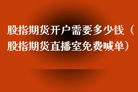 股指期货开户需要多少钱（股指期货直播室免费喊单）