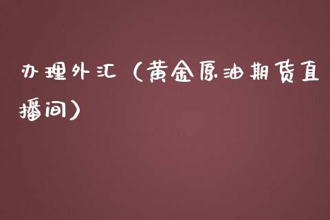 办理外汇（黄金原油期货直播间）