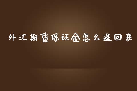 外汇期货保证金怎么退回来