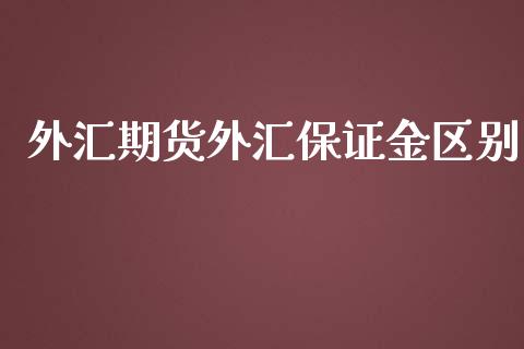 外汇期货外汇保证金区别