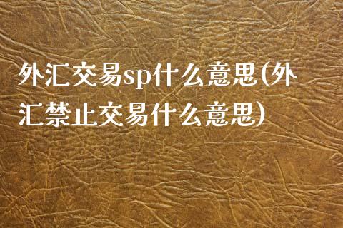 外汇交易sp什么意思(外汇禁止交易什么意思)