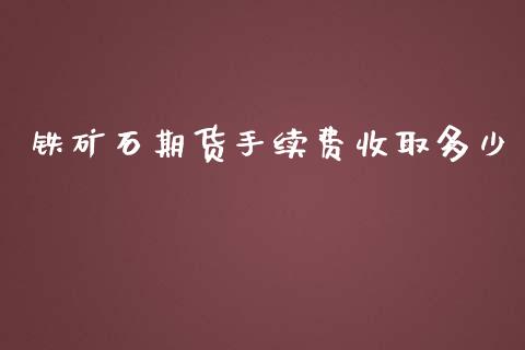 铁矿石期货手续费收取多少